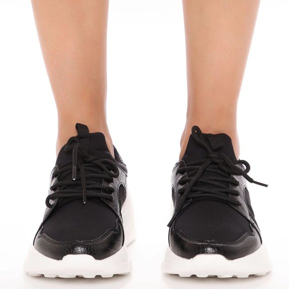 Fashion Nova Shoes - Fashion Nova Black Big Strides Sneakers